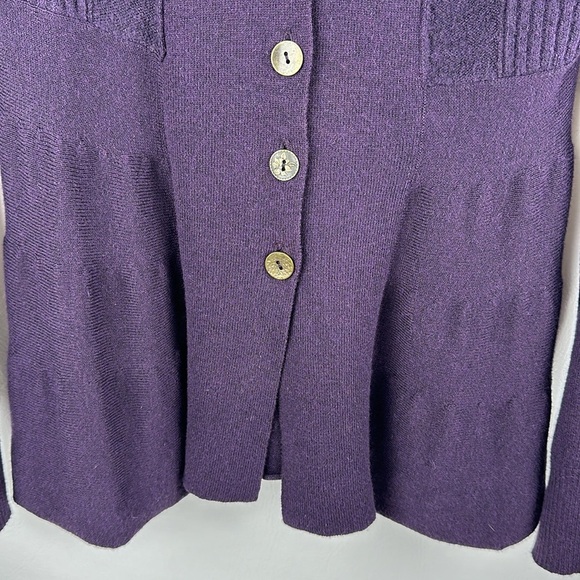 Free People Wool Blend Button Down Peplum Cardigan - Picture 4 of 12